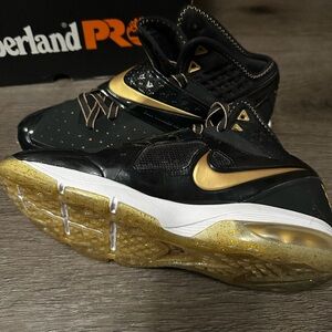 Nike Black and Gold High-Top Basketball Shoes